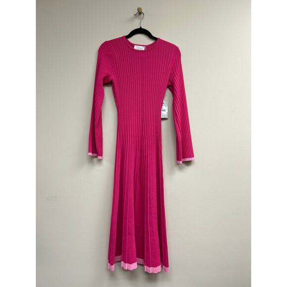 HYACINTH HOUSE Hot Pink Long Sleeve Kiera Dress Size XS NWT - Picture 4 of 6